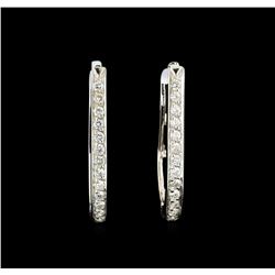 0.90 ctw Diamond Earrings - 14KT White Gold