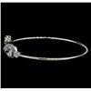 Image 2 : Star and Drop CZ Open Bangle Bracelet - Rhodium Plated