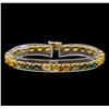 Image 1 : 14KT Yellow Gold 16.20 ctw Multicolor Sapphire Bracelet