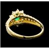 Image 3 : 0.48 ctw Emerald and Diamond Ring - 18KT Yellow Gold