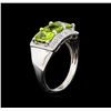 Image 4 : Crayola 2.40 ctw Peridot and White Sapphire Ring - .925 Silver