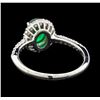 Image 3 : 1.99 ctw Emerald and Diamond Ring - Platinum