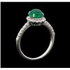 Image 4 : 1.99 ctw Emerald and Diamond Ring - Platinum