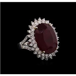 14KT White Gold 21.83 ctw Ruby and Diamond Ring