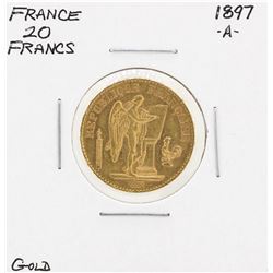 1897-A France 20 Francs Gold Coin