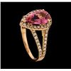 Image 4 : 1.70 ctw Pink Tourmaline and Diamond Ring - 14KT Rose Gold