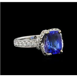 18KT White Gold 3.06 ctw Tanzanite and Diamond Ring