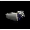 Image 1 : 1.70 ctw Tanzanite and Diamond Ring - 14KT White Gold