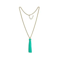 Leather Tassel Chain Necklace - Gold Plated