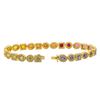 Image 3 : 5.11 ctw Multi Color Sapphire and Diamond Bracelet - 14KT Yellow Gold