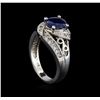 Image 4 : 14KT White Gold 1.51 ctw Sapphire and Diamond Ring