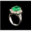 Image 4 : 14KT White Gold 3.41 ctw Emerald and Diamond Ring