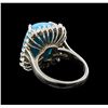 Image 3 : 14KT White Gold 8.79 ctw Turquoise and Diamond Ring