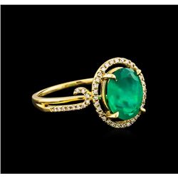 14KT Yellow Gold 1.72 ctw Emerald and Diamond Ring