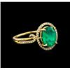 Image 1 : 14KT Yellow Gold 1.72 ctw Emerald and Diamond Ring