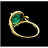 Image 3 : 14KT Yellow Gold 1.72 ctw Emerald and Diamond Ring