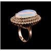 Image 4 : 16.01 ctw Opal and Diamond Ring - 14KT Rose Gold