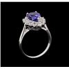 Image 4 : 2.88 ctw Tanzanite and Diamond Ring - 14KT White Gold