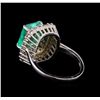 Image 3 : 3.83 ctw Emerald and Diamond Ring - 14KT White Gold