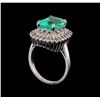 Image 4 : 3.83 ctw Emerald and Diamond Ring - 14KT White Gold