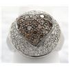 Image 2 : 1.50 ctw Chocolate and White Diamond Ring - 14KT White Gold