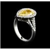 Image 4 : EGL USA Cert 2.72 ctw Fancy Yellow Diamond Ring - Platinum