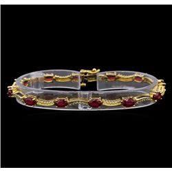 14KT Yellow Gold 7.45 ctw Ruby and Diamond Bracelet