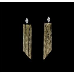 Dangle Crystal Teardrop Earrings - Gold Plated