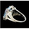 Image 3 : 4.02 ctw Aquamarine and Diamond Ring - Platinum