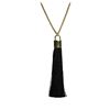 Image 2 : Silk Tassel Square Pendant Necklace - Gold Plated