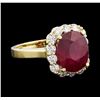 Image 1 : 6.15 ctw Ruby and Diamond Ring - 14KT Yellow Gold