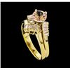 Image 4 : 1.27 ctw Morganite and Diamond Ring - 14KT Yellow Gold