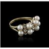 Image 1 : 14KT Yellow Gold Pearl and Diamond Ring