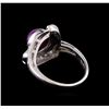 Image 3 : 1.00 ctw Ruby and Diamond Ring - 14KT White Gold