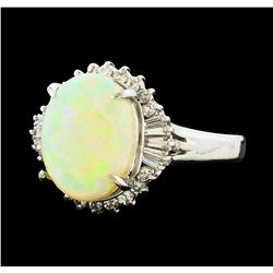 3.56 ctw Opal and Diamond Ring - Platinum