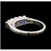 Image 3 : 0.52 ctw Sapphire and Diamond Ring - Platinum