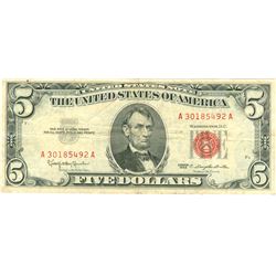 1963 $5 VG/XF Red Seal Note