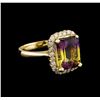 Image 1 : 4.23 ctw Ametrine and Diamond Ring - 14KT Yellow Gold