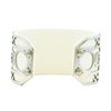 Image 3 : Triple Circle Design Cuff Bracelet - Metal and Leather