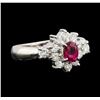 Image 1 : 0.55 ctw Ruby and Diamond Ring - Platinum