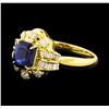 Image 1 : 1.19 ctw Sapphire and Diamond Ring - 18KT Yellow Gold