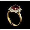 Image 4 : 3.52 ctw Ruby and Diamond Ring - 14KT Yellow Gold