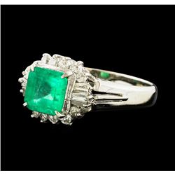 1.11 ctw Emerald and Diamond Ring - Platinum