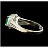 Image 3 : 1.11 ctw Emerald and Diamond Ring - Platinum