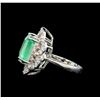 Image 3 : GIA Cert 11.70 ctw Emerald and Diamond Ring - 14KT White Gold