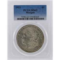 1921 PCGS MS63 Morgan Silver Dollar