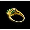 Image 3 : 1.53 ctw Emerald and Diamond Ring - 10KT Yellow Gold