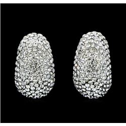 15x25mm Crystal Pave Earrings - Silver Plated