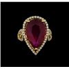 Image 2 : 14KT Yellow Gold 8.67 ctw Ruby and Diamond Ring