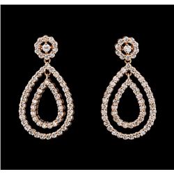 1.51 ctw Diamond Earrings - 14KT Rose Gold